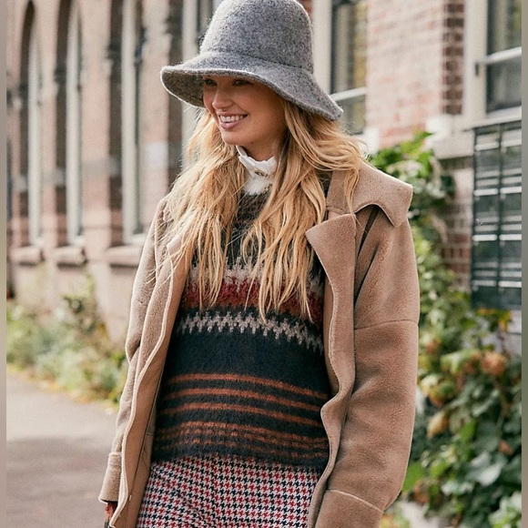 NWOT Free People Festive Fair Isle Sweater Size L - Picture 2 of 5